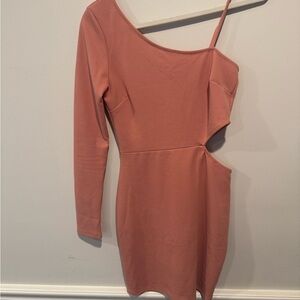 Minxy One-Shoulder Pink Dress
